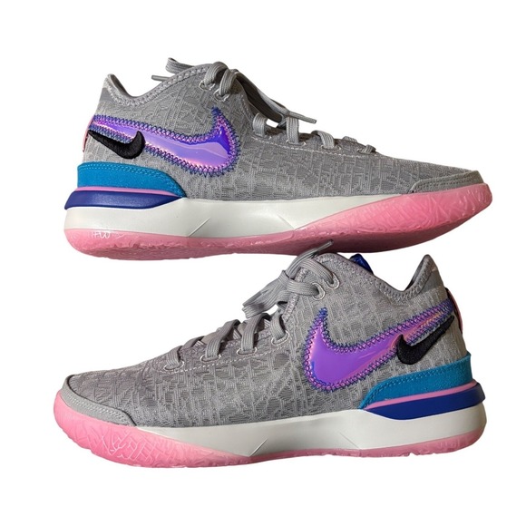 Nike LeBron Zoom NXXT Gen Basketball Volleyball Shoes Grey Pink Blue DR8784 002 - Picture 3 of 12
